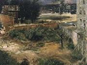 Adolph von Menzel Rear Counryard and House oil on canvas